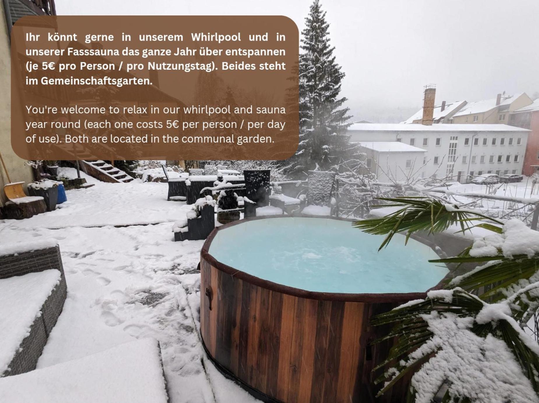 F1 - Urlaubsmagie - Helle Wohnung Mit Sauna & Pool & Whirlpool Sebnitz Luaran gambar
